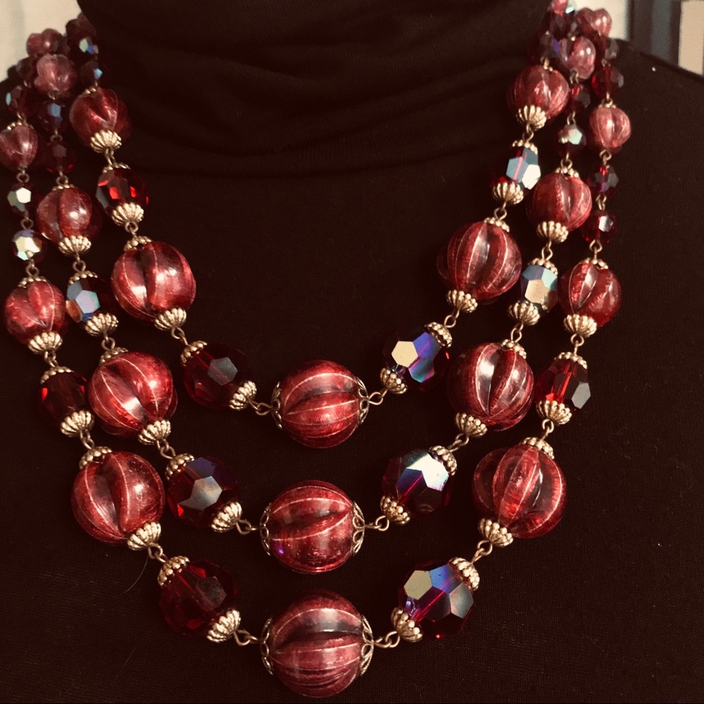 Dramatic Sparkling Bead Necklace - image 1